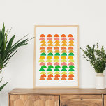 Modern utformning av geometriska former för citrus poster<br><div class="desc">En färglös,  fruktig,  lekfull geometrisk grafik mönster av halvcirkeln "backe" en söt citrus färg-palett med orange,  gult och grönt.</div>