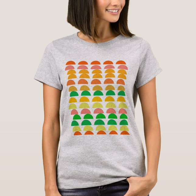 Modern utformning av geometriska former för citrus t shirt (Framsida)