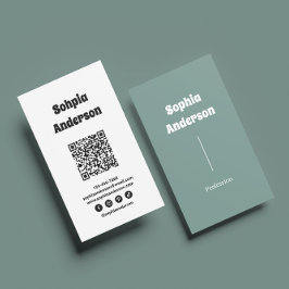 Modern utformning av Lodrät | QR-kod och Social-lä Visitkort
