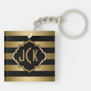Modern utformning av monogram Black och Guld Rand