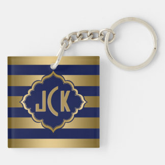 Modern utformning av monogram Blue och Guld Rand