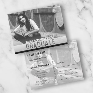 Modern utklippt Studenten-foto Spara datum Vykort