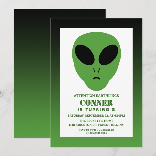 Modern utlänning i alla åldrar inbjudningar (Fram/baksida)