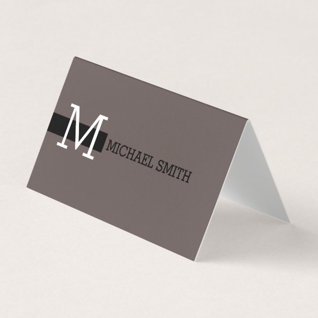 Modern utmaning och svart i Monogram Elegant Visitkort (Framsida)