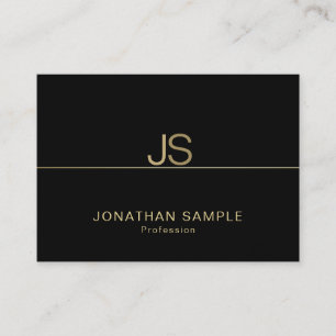 Modern utmärkt Monogram Elegant Black Guld Luxe Visitkort