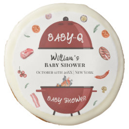 Modern utomhus bakgård grill baby shower