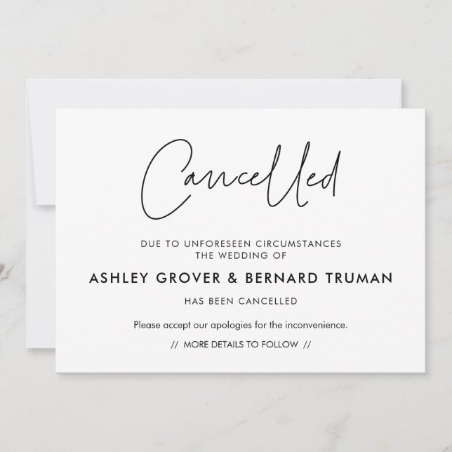 Modern utsatt evenemang- meddelande kort (Framsida)