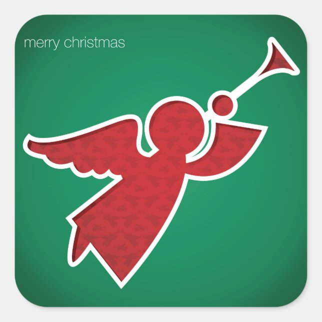 Modern utskärningsängel fyrkantigt klistermärke (Framsida)