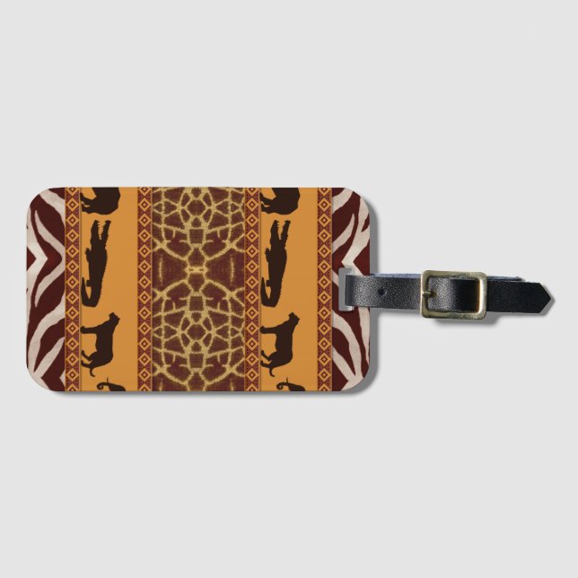 Modern utskrift av afrikansk Giraffe Mönster Bagagebricka (Framsida horisontal)