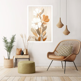 Modern utskrift av blommigt Boho Mid Century Poster