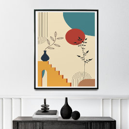 Modern utskrift av botaniska konst i mitten av årh poster