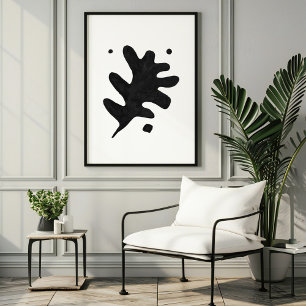 Modern utskrift av flytande konst, svart Gouache Poster