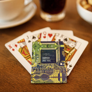 Modern utskrift av kretskort Design Add Namn Geeky Casinokort