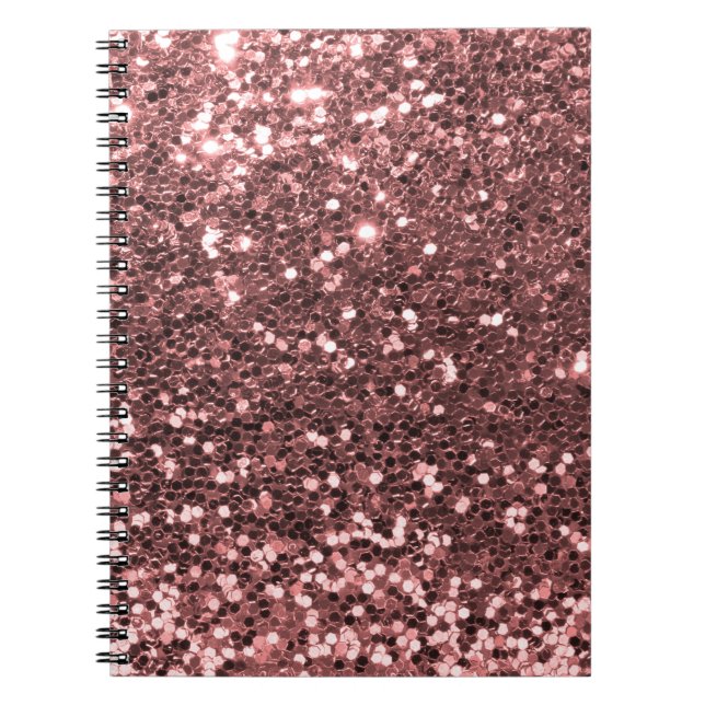 Modern utskrift av Ro Guld Faux Glitter Anteckningsbok (Framsidan)