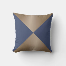 Modern utskrift av typen Taupe och Blue Triangle Kudde