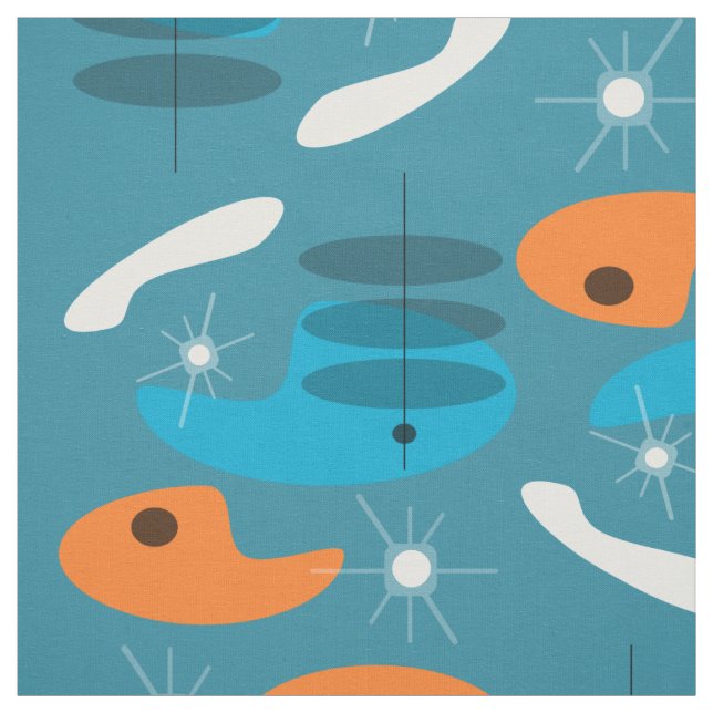 Modern utskrift i mitten av århundradet tyg (Provkarta)