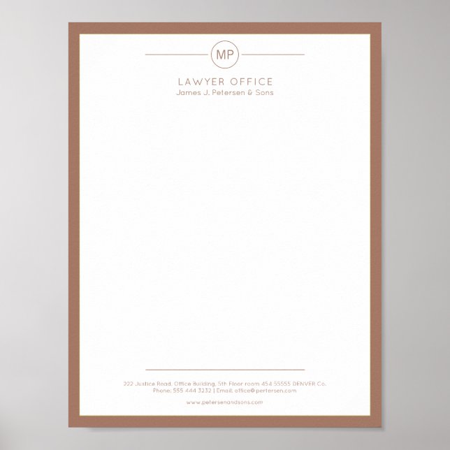Modern utskriftsvariant för kontorsbrev poster (Framsidan)