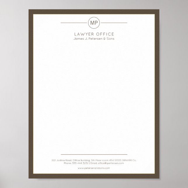 Modern utskriftsvariant för kontorsbrev poster (Framsidan)