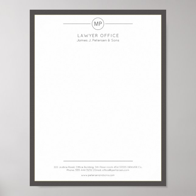 Modern utskriftsvariant för kontorsbrev poster (Framsidan)