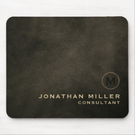 Modern utstressad läder Guld Monogram Musmatta