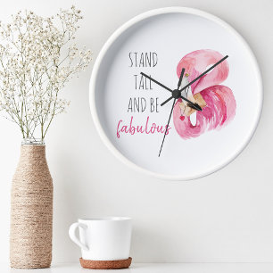 Modern utvändig stall och varm Flamingo Rund Klocka