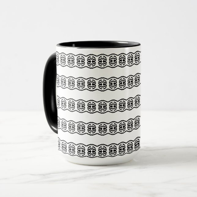 Modern vacker geometrisk mönster mugg (Framsida vänster)