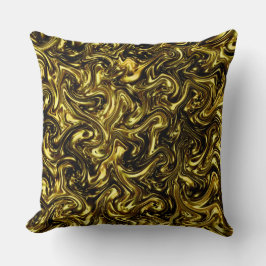 Modern vacker guldfärgad mönster-kurva Fashionart Kudde