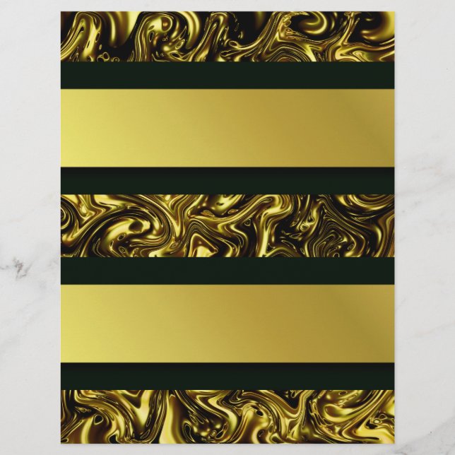 Modern vacker guldfärgad mönster-kurva Fashionart Reklamblad (Framsidan)