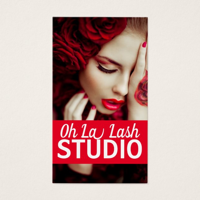 Modern vacker ögonfransförlängningssalong visitkort (Framsidan)