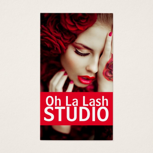 Modern vacker ögonfransförlängningssalong visitkort (Framsidan)