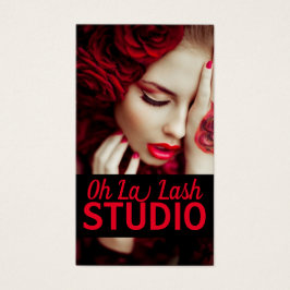 Modern vacker ögonfransförlängningssalong visitkort