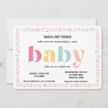 Modern vacker pastel Colorful Baby Shower