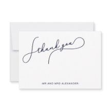 Modern vacker skrift blå och falskt guld Tack