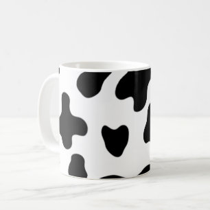 Modern vacker svart och vit ko kaffemugg