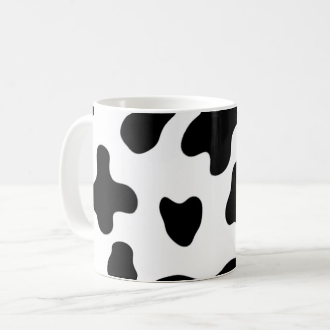 Modern vacker svart och vit kummel kaffemugg (Framsida vänster)