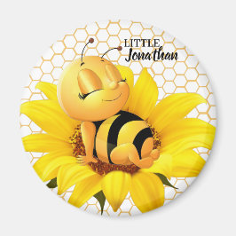 Modern vackra Baby Bee-solrosblomman Magnet