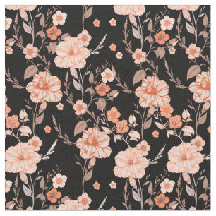 Modern vackra vattenfärgblommor, svart tyg