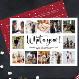 Modern Vad Ett År Foto Collage Julkort