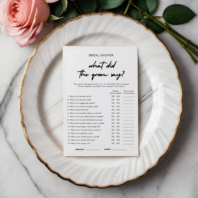 Modern vad sa Groom-spelkortet? Inbjudningar (Skapare uppladdad)