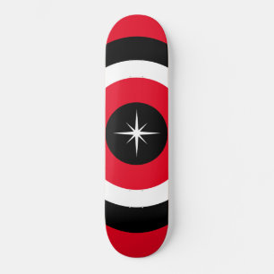 Modern vågar i svart, rött och vitt mini skateboard bräda 18,5 cm