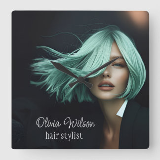 Modern väggklocka för hårsaloner, stilist