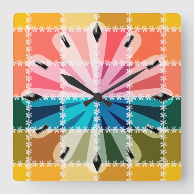 Modern väggklocka. fyrkantig klocka (Framsida)