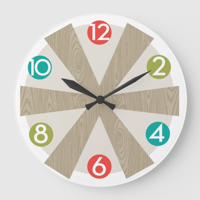Modern väggklocka i mitten av århundradet - Färg-p (Framsida)