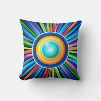 Modern väggklocka med vibrerande radiellt regnbågs kudde