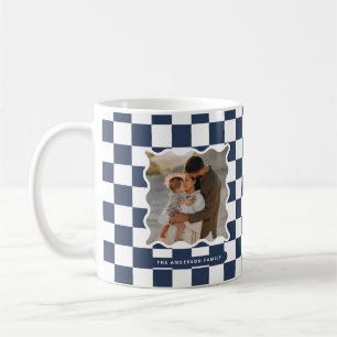 Modern vågigt kant-kontroll - minimal fotojul kaffemugg