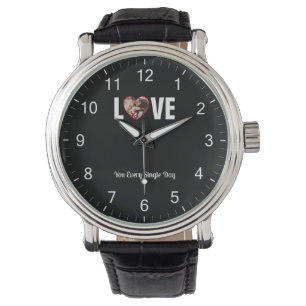 Modern Valentine Anpassningsbar Photo and Kärlek M Armbandsur