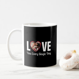 Modern Valentine Anpassningsbar Photo and Kärlek M Kaffemugg
