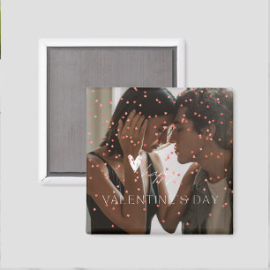 Modern Valentine Day personlig par foto Magnet