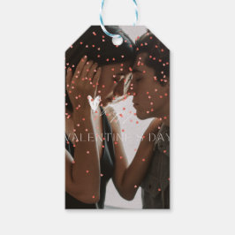 Modern Valentine Day personlig par foto Presentetikett