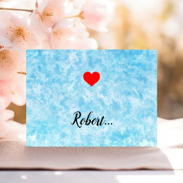 Modern Valentine Kärlek Heart Blue Background Helgkort